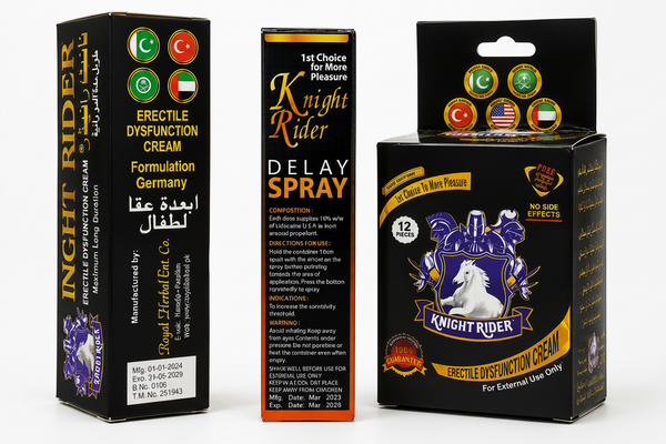 Knight Rider deal pack | 1 Spray  1  Cream and 12 Condoms Box